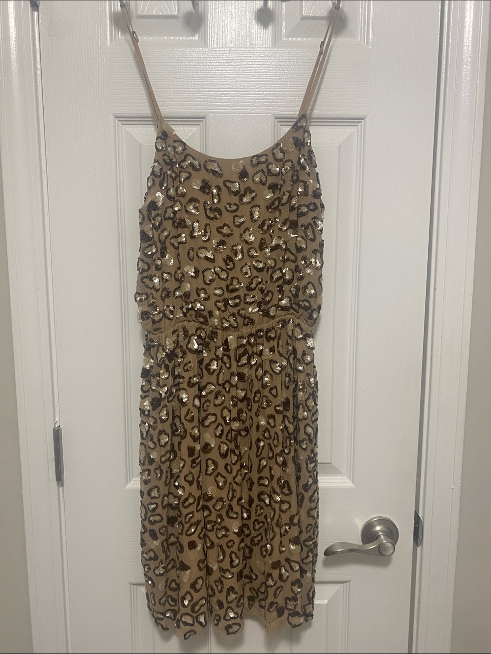 Alice + Olivia Girls' Sequin Leopard Print Dress in Tan